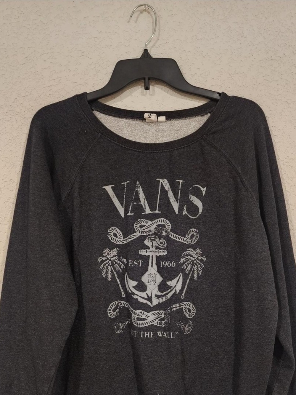 Vans Graphic Raglan Sweatshirt Gray & Black